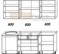 Кухня с фасадами МДФ "Ирина 2,0 м" Белый древесный